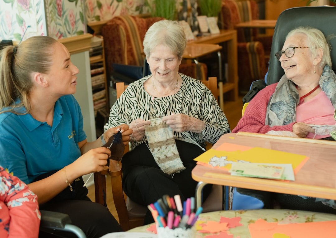 Seniors participating in an art and craft workshop