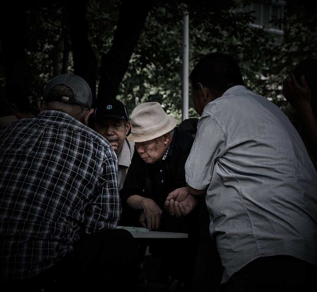 Senior gardening group working in a community garden